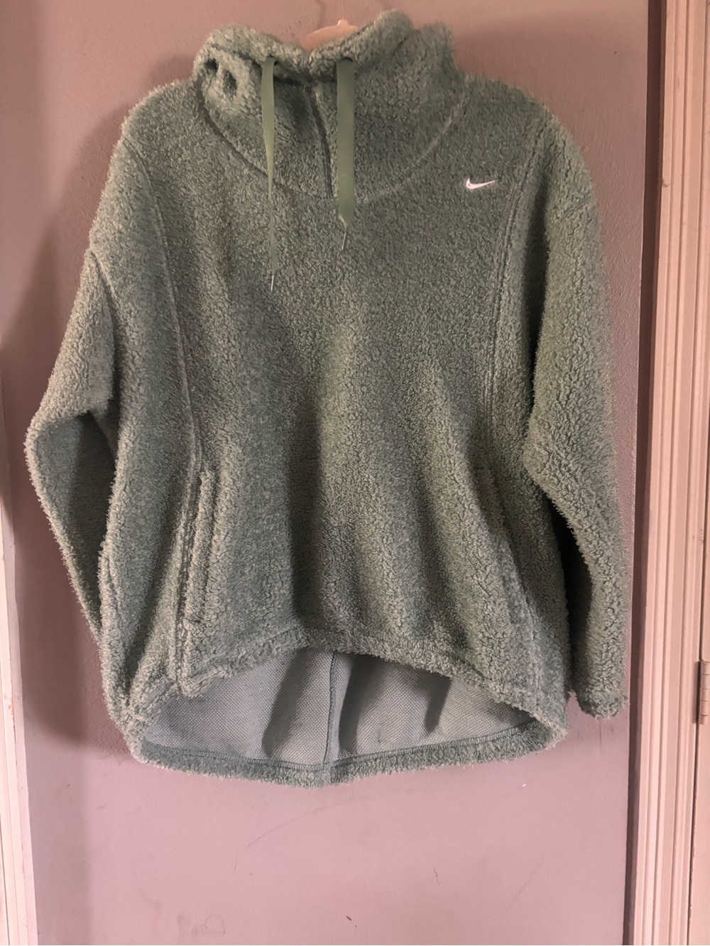 Nike Sage Green Sherpa Hoodie Pullover